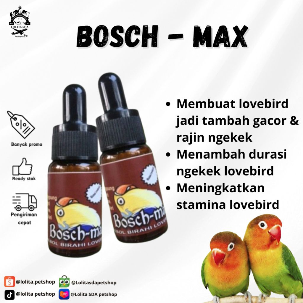 bosch-max vitamin penggacor burung lovebird kualitas oke