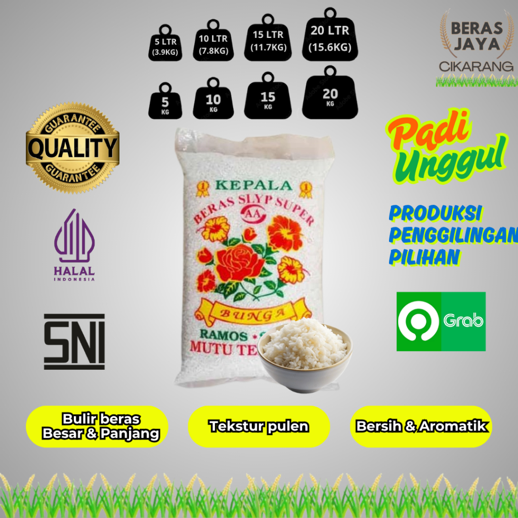 

(SPESIAL VOUCHER 7.7 SHOPEE!!) PROMOO MURAH BERKUALITAS BERAS PREMIUM SUPER PULEN MURAH BUNGA 5 KG BERAS JAYA CIKARANG