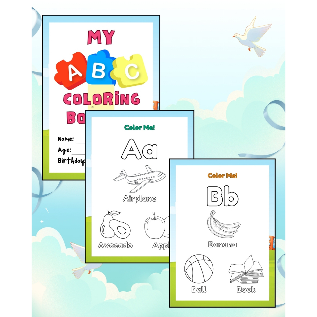 

LEMBAR KERTAS MEWARNAI - GAMBAR MEWARNAI - SKETSA ANAK TK - PAUD - ABJAD - HURUF - ALPHABET