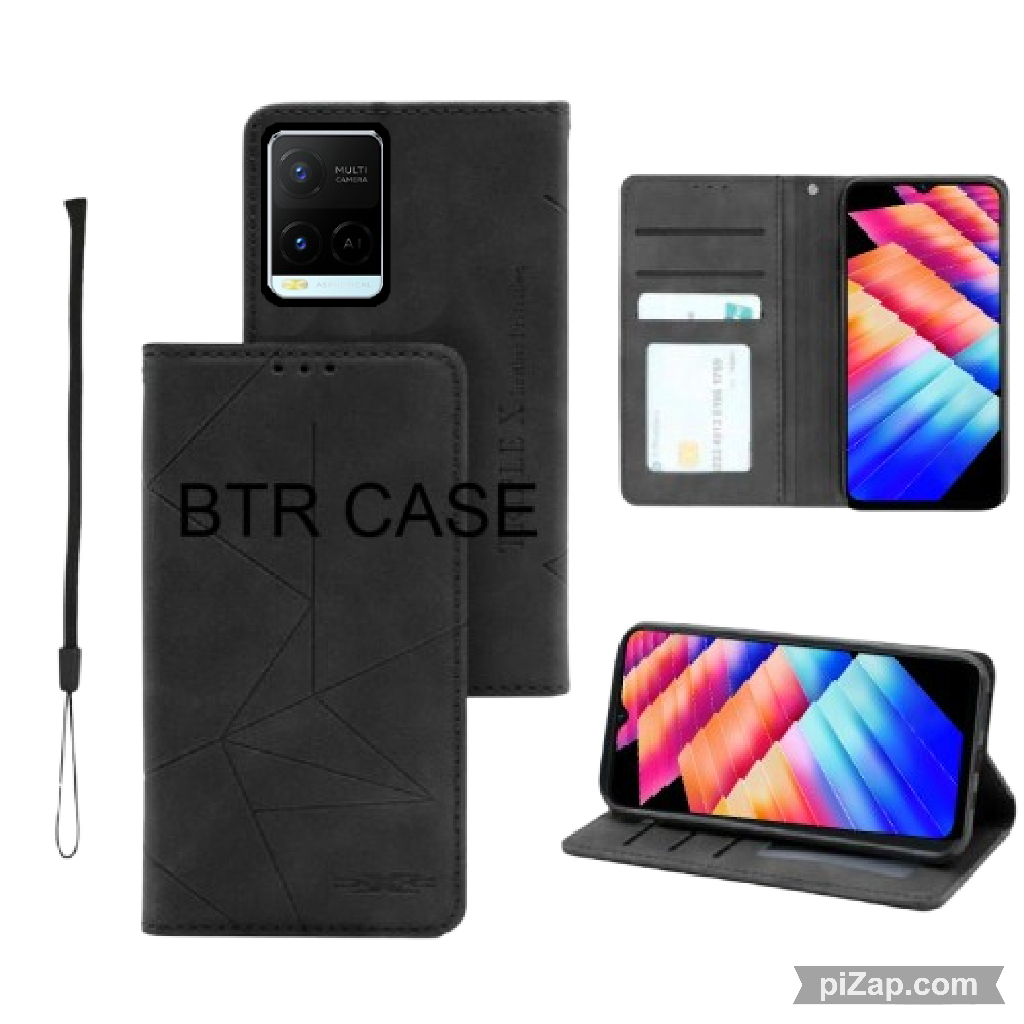 CASE HP VIVO Y21 - VIVO Y21S CASING DOMPET KULIT MOTIF FLIP COVER LEATHER SARUNG HP
