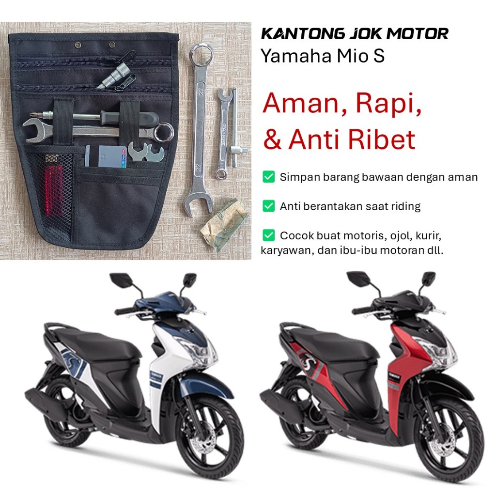 braitmoto Tas Bagasi Kantong Jok Motor Yamaha Mio S