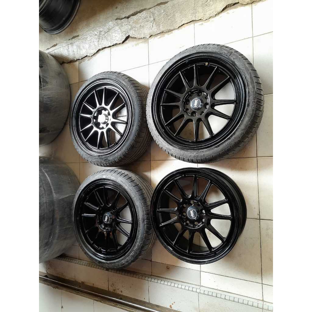 VELG RACING COPOTAN MODEL ENDE HSR 16X7 8x100-114 ET42 BLACK +BAN ACC PHI(3PCS) 195 45 R16