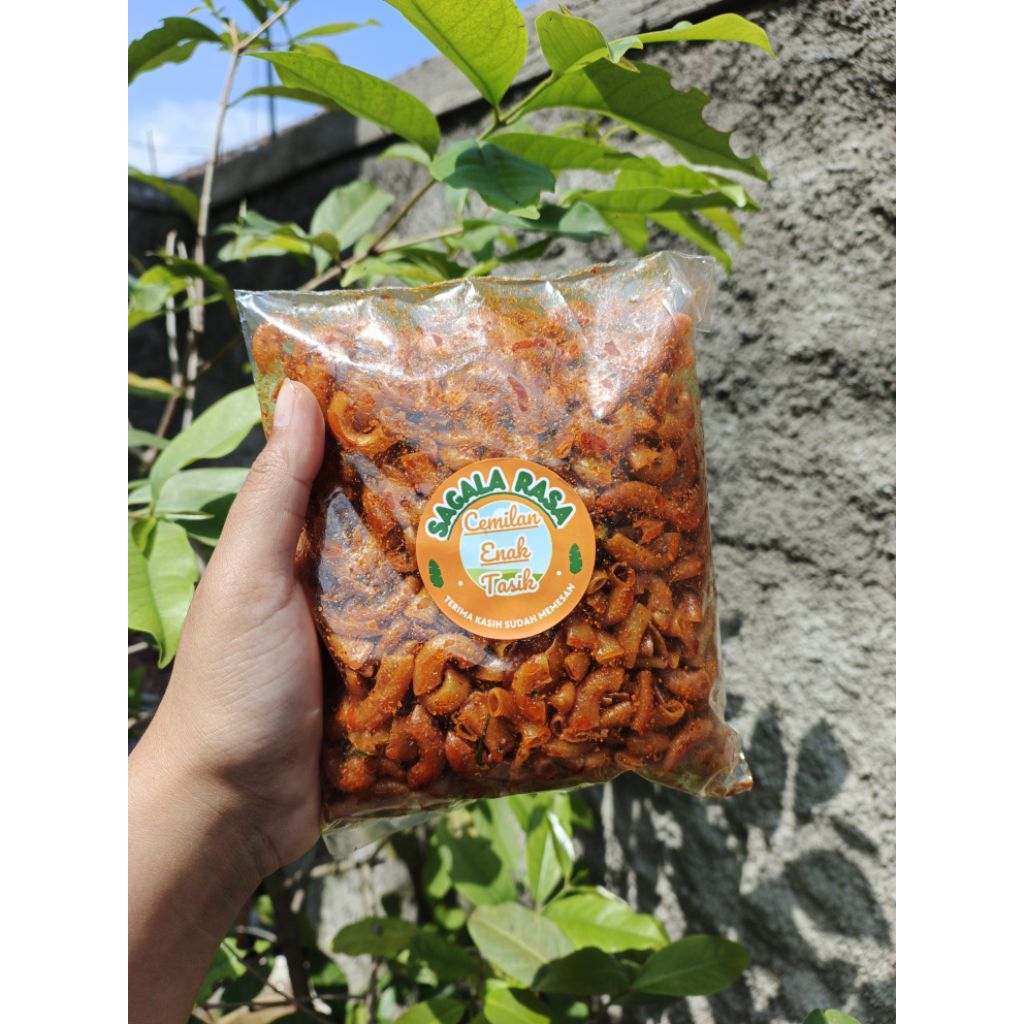 

Makaroni cikruh daun jeruk cemilan pedas viral spicy snacks by sagala rasa