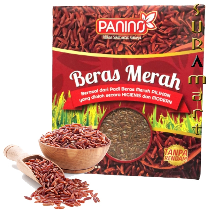 

(2 kg) PANINO Beras Merah Organik Beras Merah Panino Tanpa Rendam Beras Sehat Halal