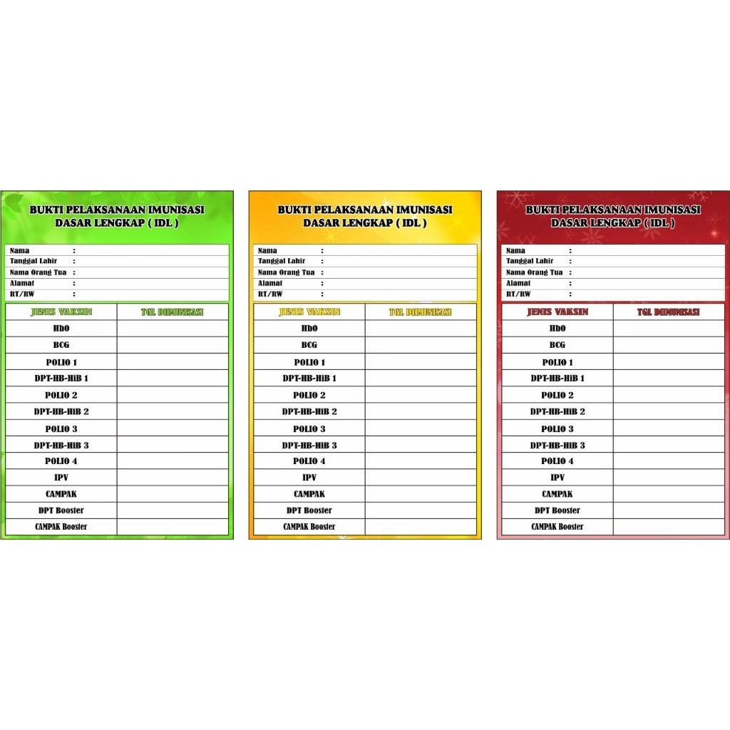 

Kartu Imunisasi Ready Stok