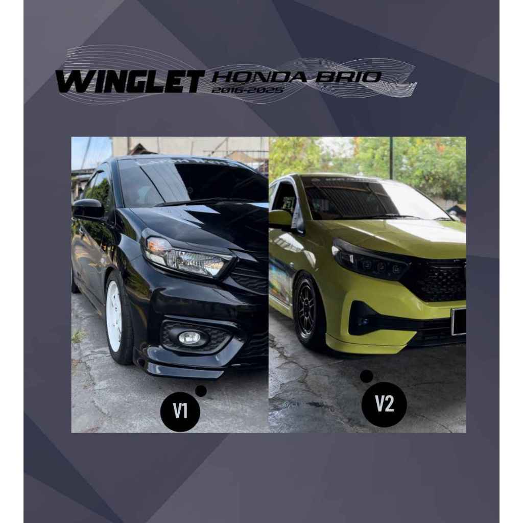 Custom Winglet V1 bumper depan facelift honda brio tahun 2016-2025