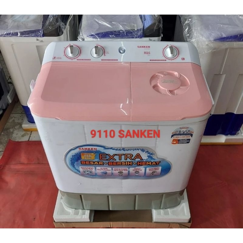 Mesin Cuci 2 Tabung SANKEN TW-9110 9KG Low Watt