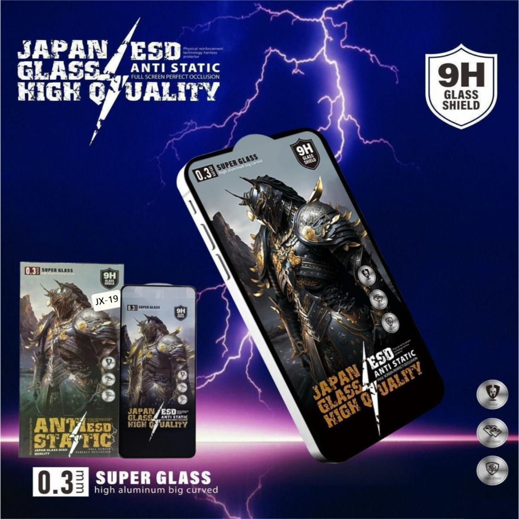Tempered Glass JAPAN Full 0.3 JX19 Universal/persamaan Japan Glass High Quality Anti Static ESD 1BOX