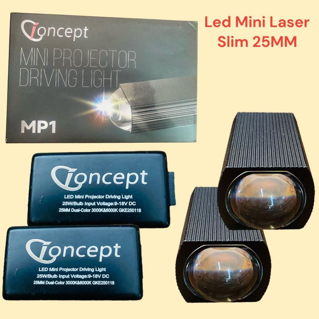 Lampu tembak mini projector 1 mata slim concept mini projector driving light /lampu laser 1mata
