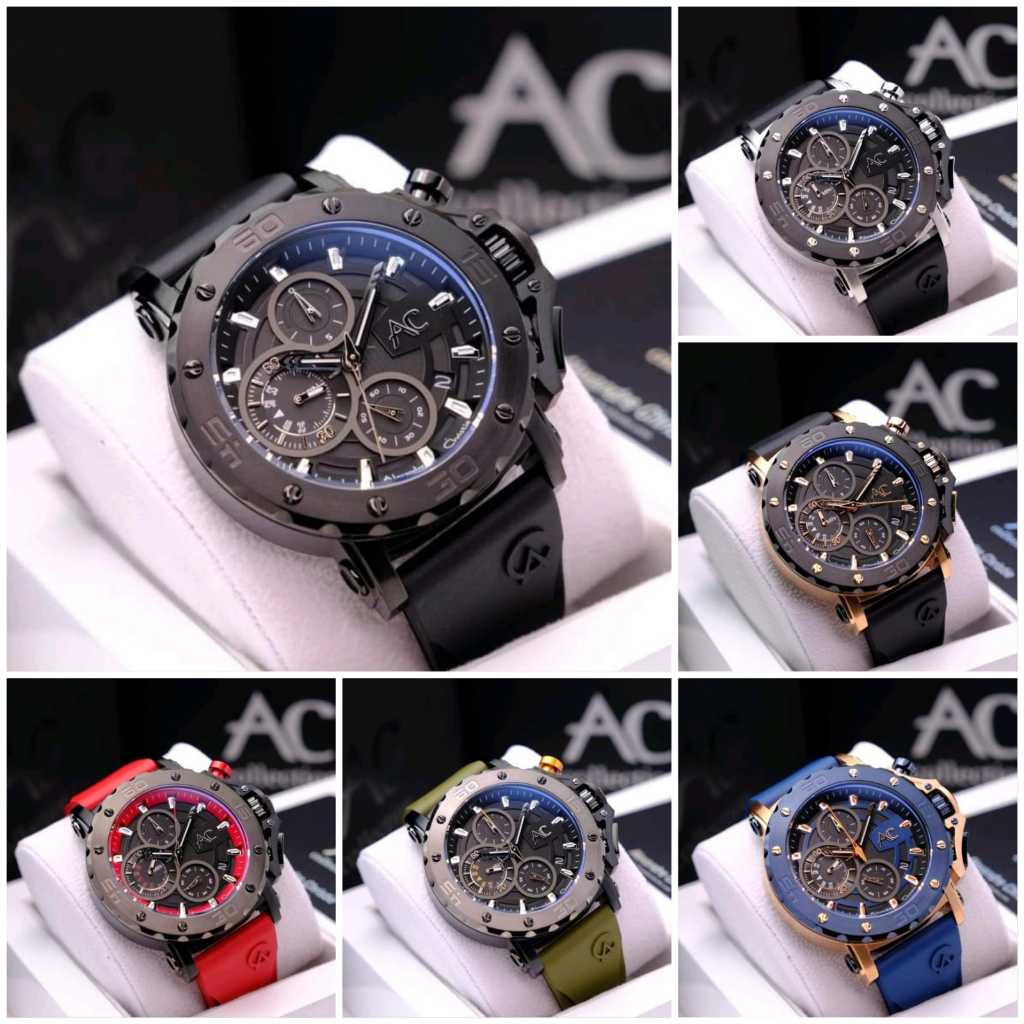 JAM TANGAN ALEXANDRE CHRISTIE AC 9205 KARET PRIA ORIGINAL