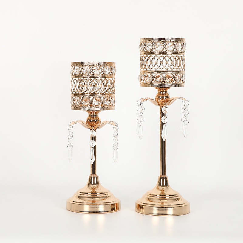 Tempat Lilin Kristal Emas /Nordic Tempat Lilin Ornamen Cahaya /Emas Mewah Kristal Tempat Lilin