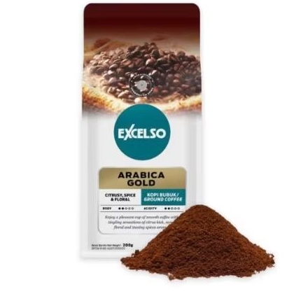 

Excelso Kopi Bubuk Arabica Gold 200gr