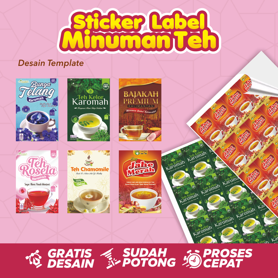 

Cetak Print Label Sticker stiker Kemasan minuman teh , jahe Custom Desain