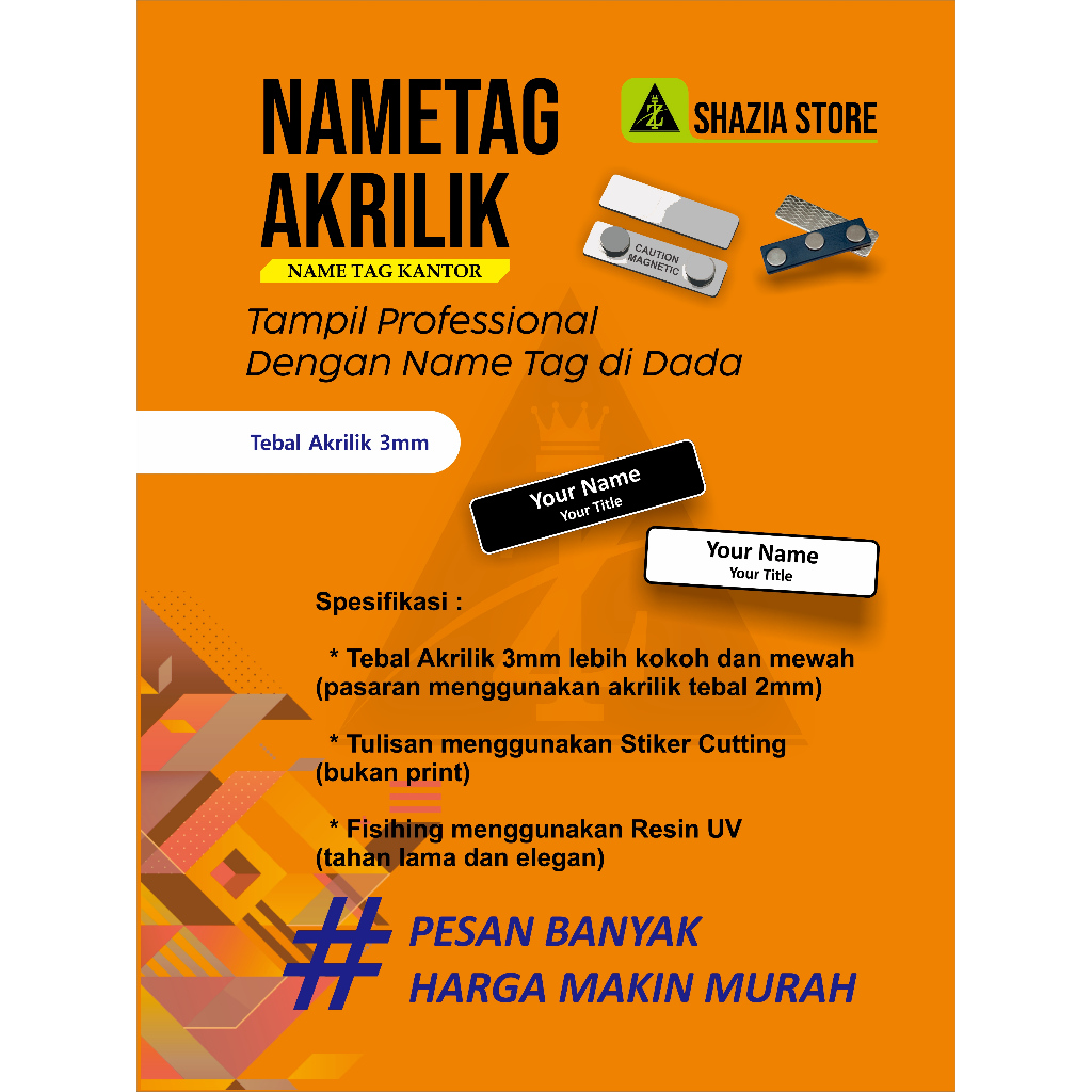 

Name tag nama dada papan nama Kota Bengkulu someday