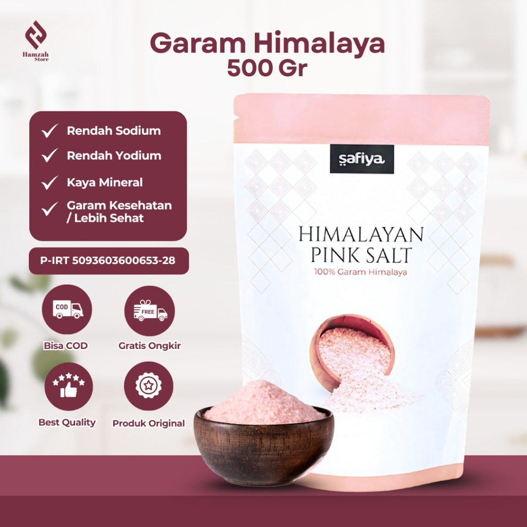 

Garam Himalaya 500 Gram Natural Himalayan Pink Salt Original Safiya