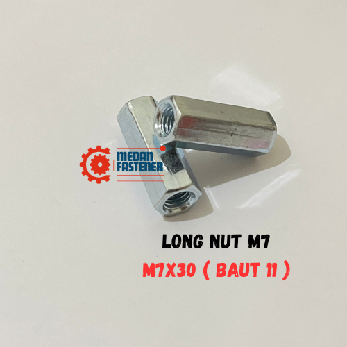 Long NUT MUR Panjang M7x30 Vespa Baut 11 Panjang 3cm