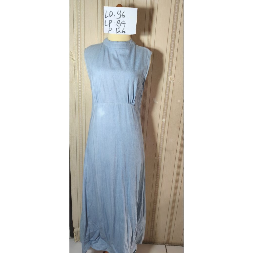 dress denim panjang model elegan