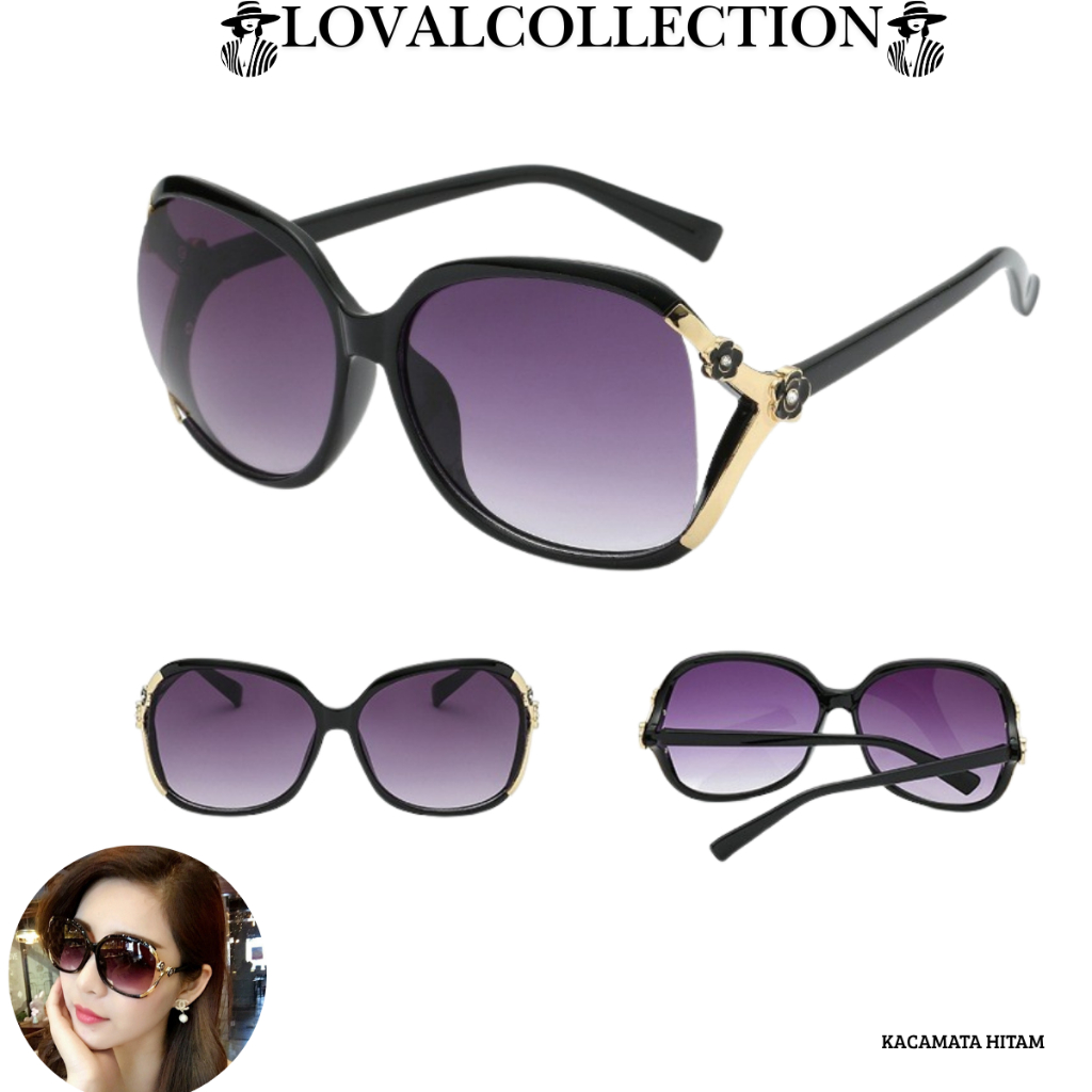 LC KACAMATA HITAM KM49 WANITA MODEL KOREA MEWAH BAHAN METAL WARNA WARNI REAL PICT