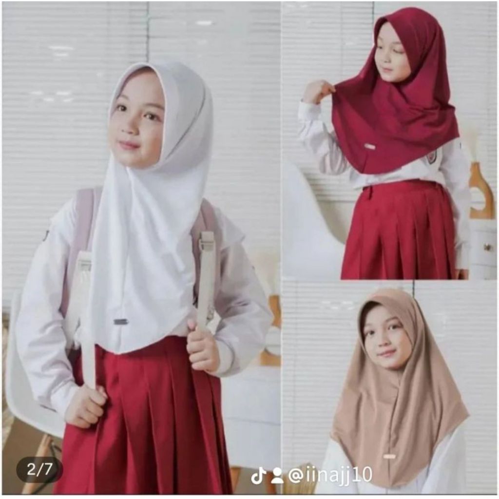 TERLENGKAP hijab anak SD Jersey premium streath kelas 1 sampai 6 sd