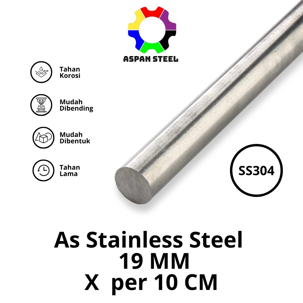 As 19 mm stainless steel 304 round bar