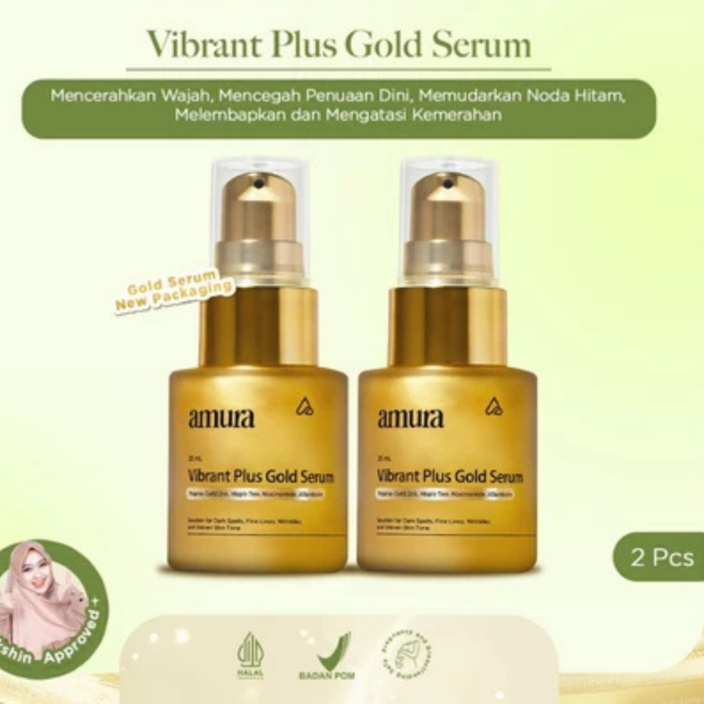 [TWINPACK] AMURA GOLD SERUM Original 100% Amura Skincare Gold Serum Penghilang Flek Hitam & Penuaan 