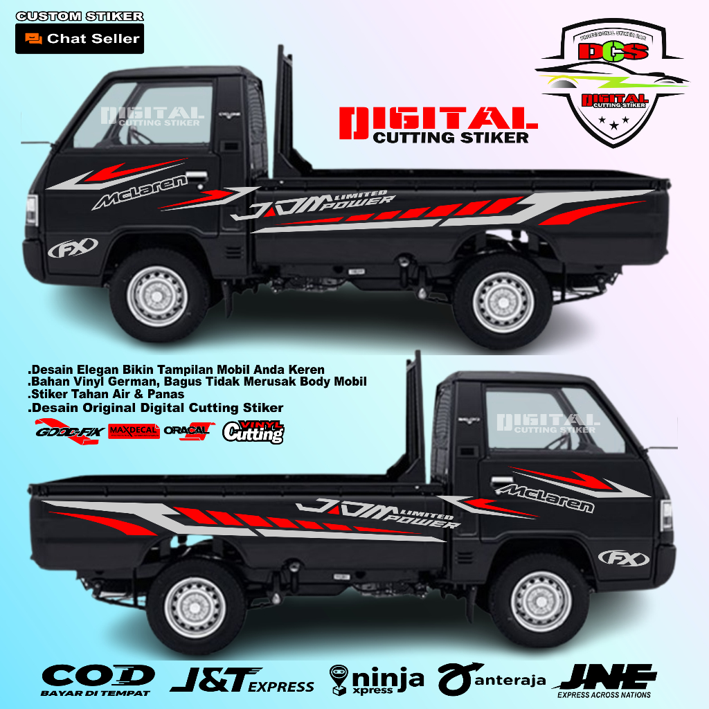 Cutting Stiker Mobil Pickup L300 Stiker Striping JET PICKUP L300 Stiker Mobil Pickup Mitsubishi L300