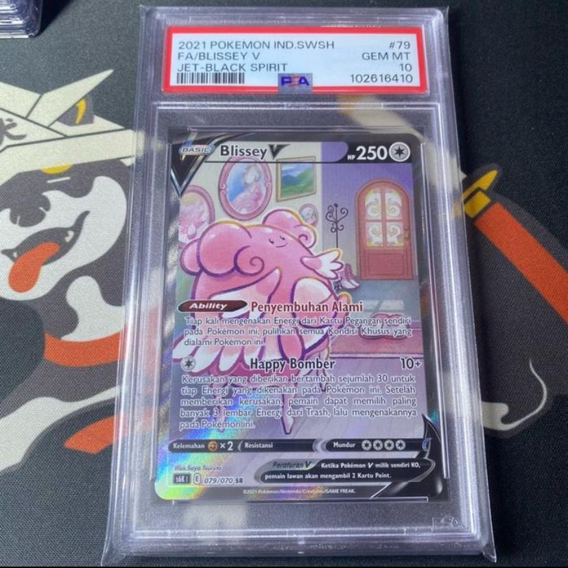 PSA 10 Blissey V SR AA ID Alt Art SWSH S6K Jet Black Spirit - Kartu Pokemon TCG Indonesia