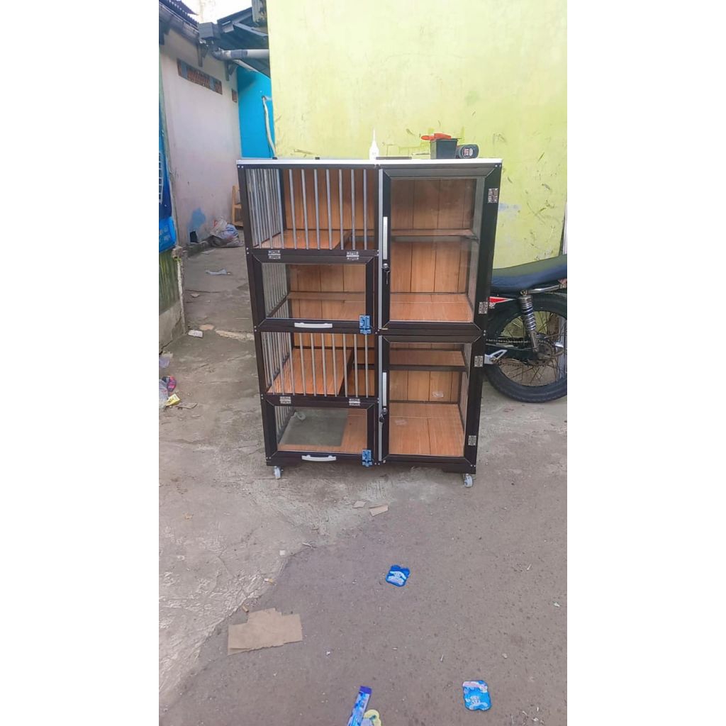KANDANG KUCING ALUMUNIUM 2 KAMAR