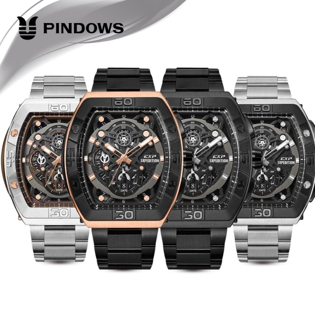 ORIGINAL Jam Tangan Pria Expedition E 6800 E6800 EXP 6800 Garansi Resmi 1 Tahun - Tali Rubber & Tali