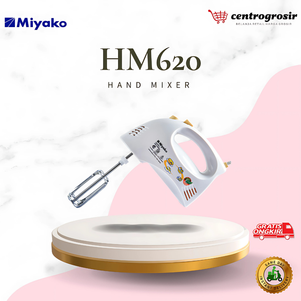 Miyako HM620 Hand Mixer 190 Watt Mixer Tangan HM-620