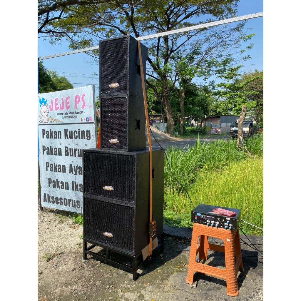 (Bisa Paylatter) Paket Sound Miniatur Rumahan Siap Bunyi 12 inch - 8 inch x 2