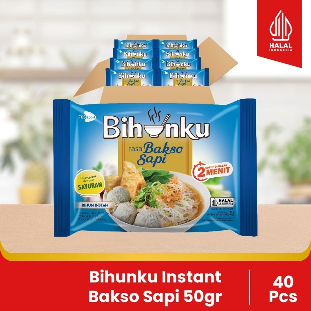

Bihunku Instan - Bakso Sapi - 1 Karton - 40 Pcs - 55gr