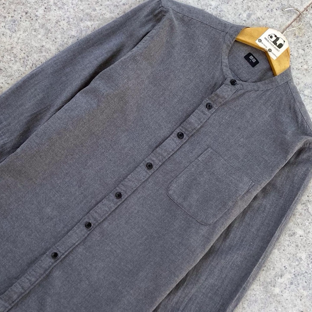 Kemeja Flannel Kerah Shanghai Sanghai Uniqlo