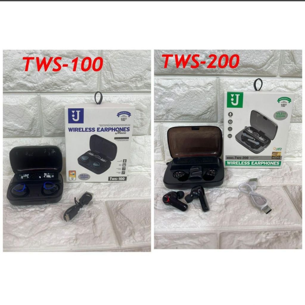 Headset Bluetooth TWS 100 / TWS 200 Handsfree Wireless