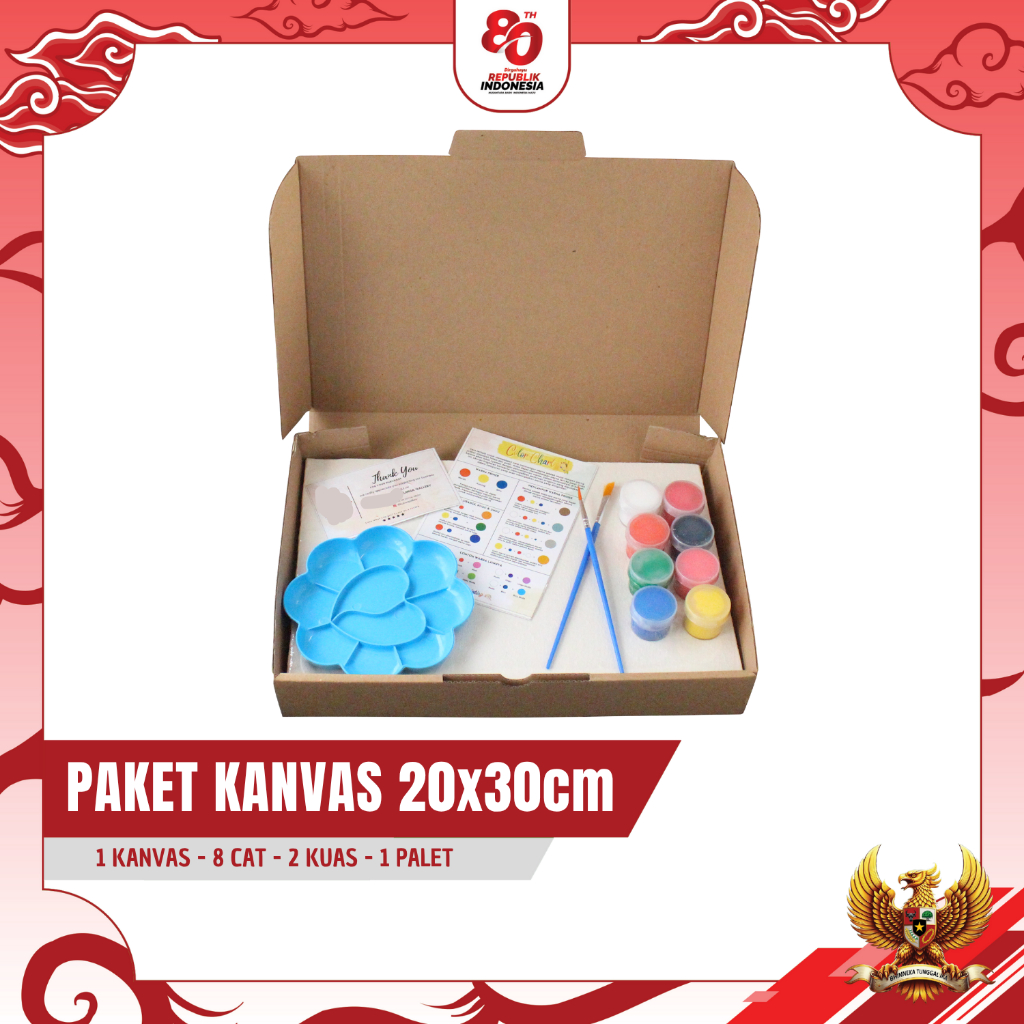 

Paket Lukis Kanvas 20x30 cm Paket hemat mewarnai lengkap dengan kanvas putih cat akrilik kuas palet warna mixing color chart paket melukis lengkap anak kuas palet painting brush canvas acrylic art kanvas putih polos