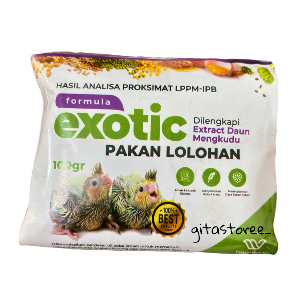 Exotic Pakan Bubur Burung Anakan Piyek Burung Lovebird Murai Kacer Anis Kenari Cucak Lolohan Spet