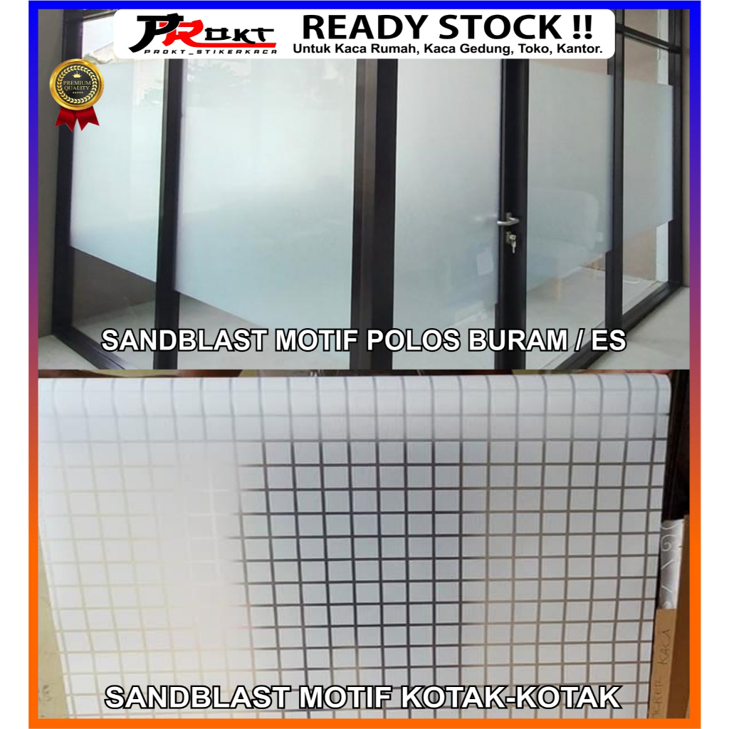 Stiker Kaca Film Pelapis Kaca Jendela Rumah Sandblast Sanblast Sunblast Motif Polos Buram / Es Dan M