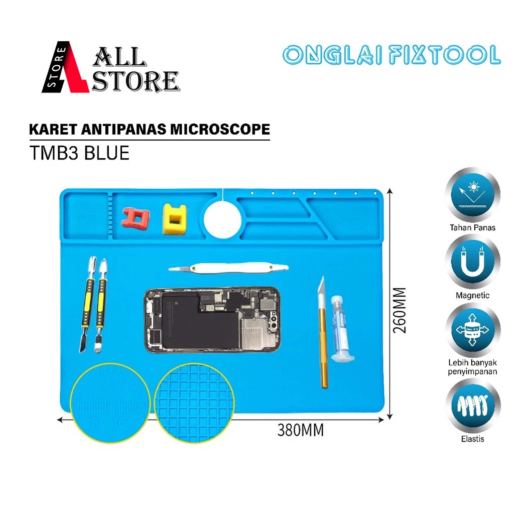 KARET ANTIPANAS MICROSCOPE TMB3 BLUE ORIGINAL - TATAKAN KARPET MICROSCOPE - KARPET ANTIPANAS TEKNISI