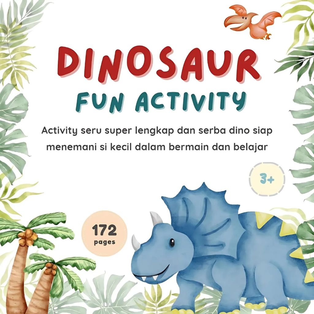 170+ Halaman Dinosaur Worksheet Anak | Aktivitas Mewarnai, Tracing, Angka & Huruf | Usia 3 tahun+