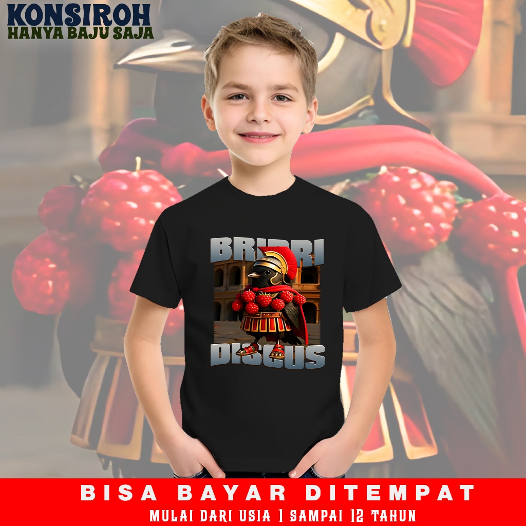 Kaos Anak Anomali Italian Brainrot Bri Bri Discus / Baju Anak Distro Anomali Unisex/ Atasan Katun An