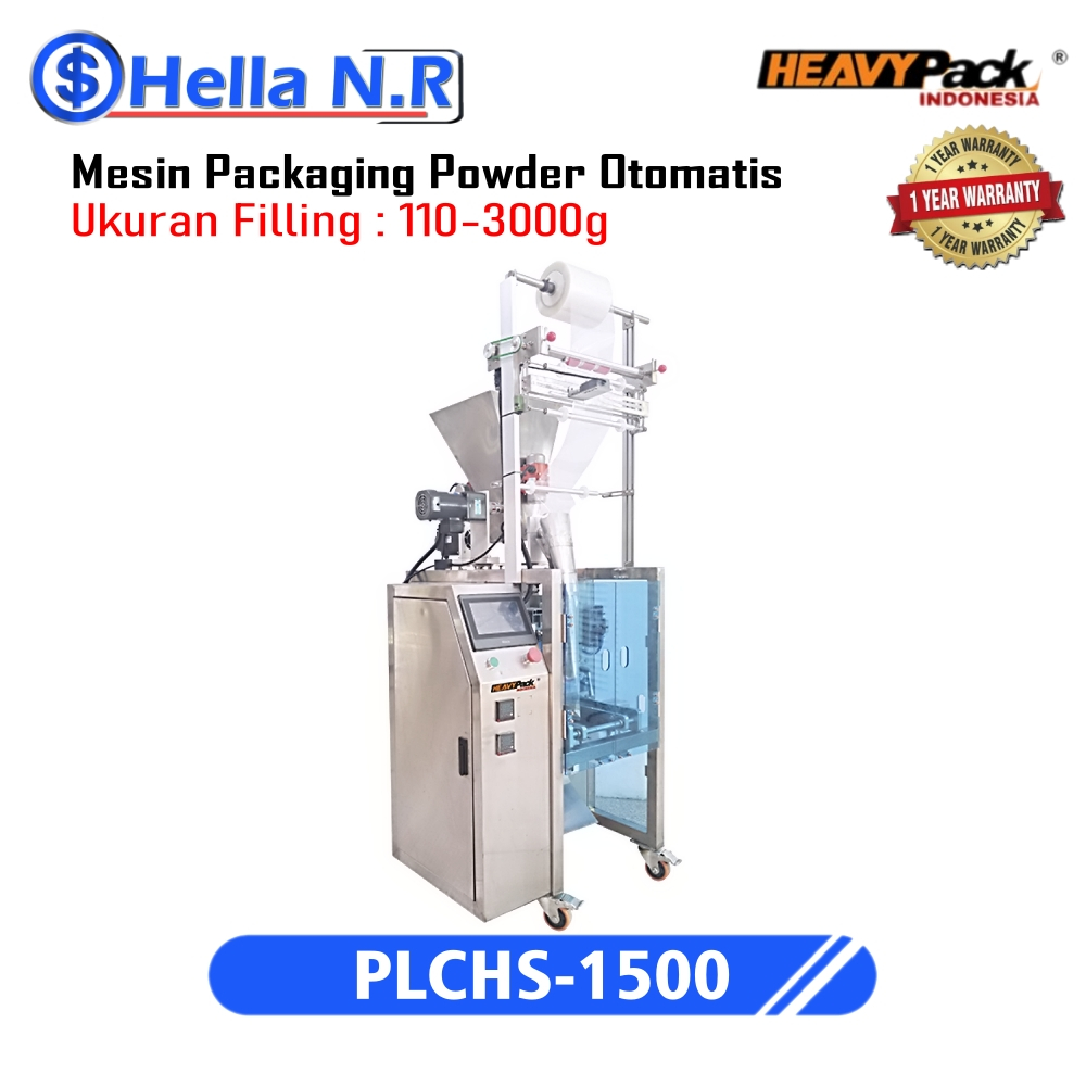 Mesin kemasan otomatis sachet bubuk/powder/kopi/tepung PLCHS-1500 Heavypack