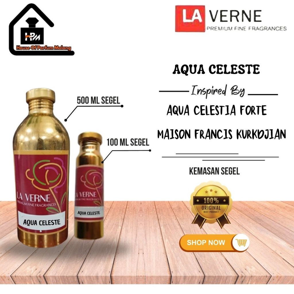 Bibit Parfum Murni  AQUA CELESTE by LA VERNE inspired by Aqua Celestia Forte MFK| KEMASAN SEGEL 500M