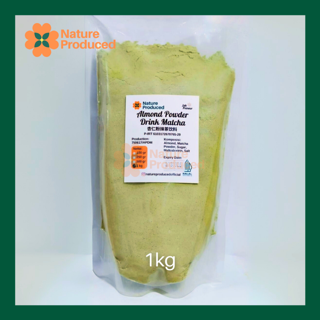 

[Nature Produced] Almond Powder Drink Matcha – Minuman Bubuk Almond & Matcha, Vegan, Kaya Nutrisi
