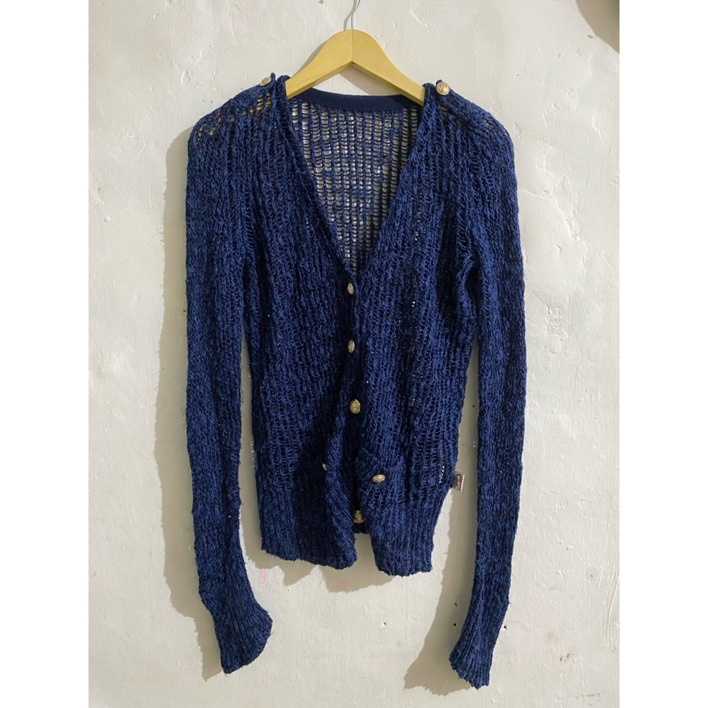 cardigan rajut tankus navy