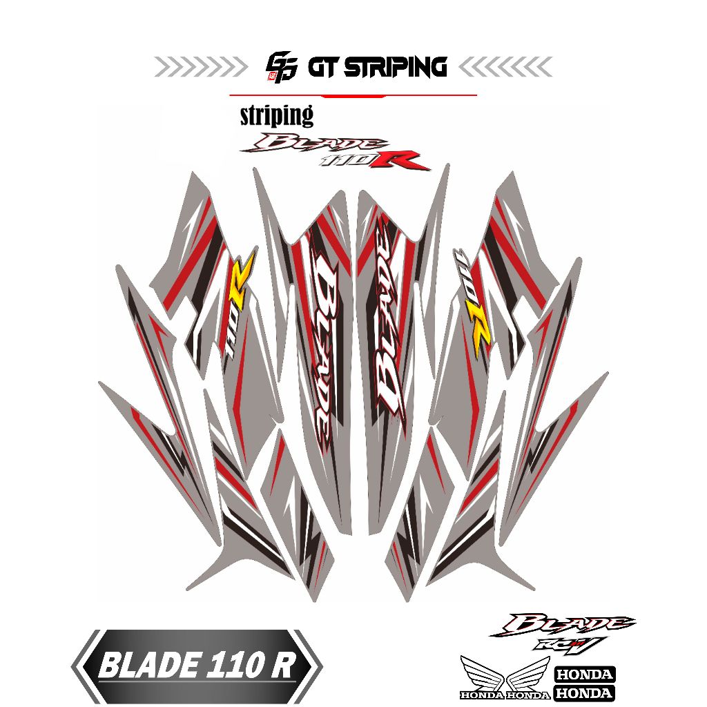 gts 3 striping motor honda blade 110 / stiker blade 110 / striping blade 110 / stiker striping varis