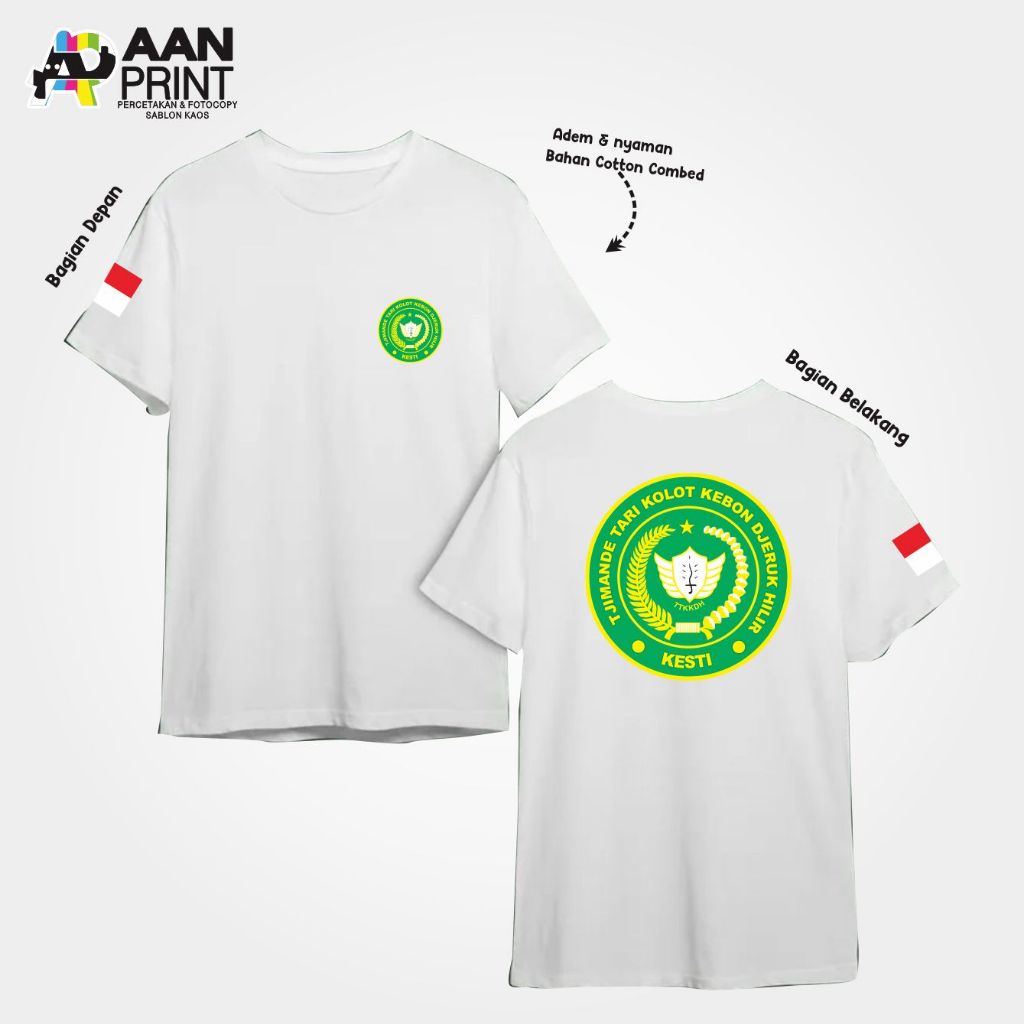 KAOS KESTI TTKKDH | PENDEK | HITAM PUTIH | COTTON COMBED 24s DEWASA TJIMANDE