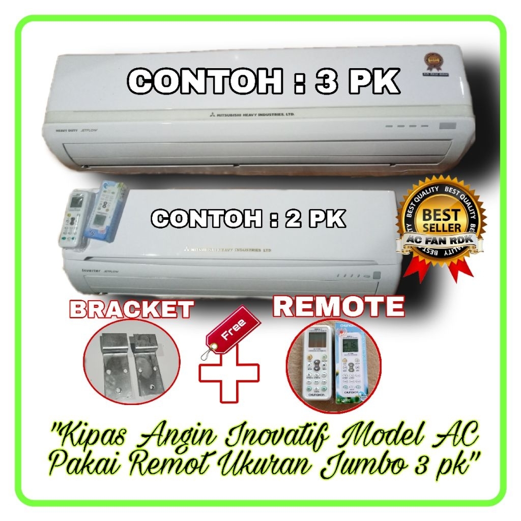 Kipas Angin Model Ac 3pk + Pakai Remote