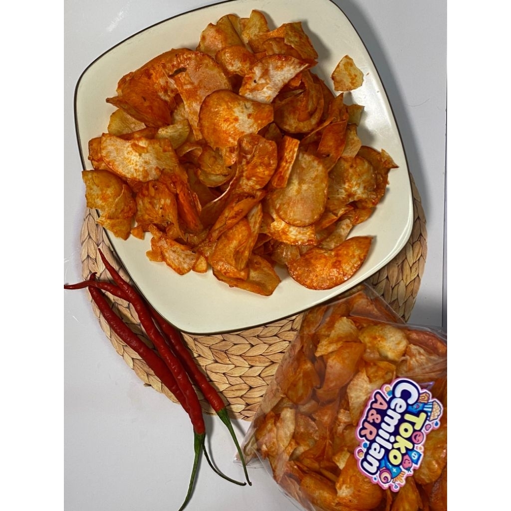 

Keripik Singkong Sanjai Balado 250gr | PEDAS MANIS