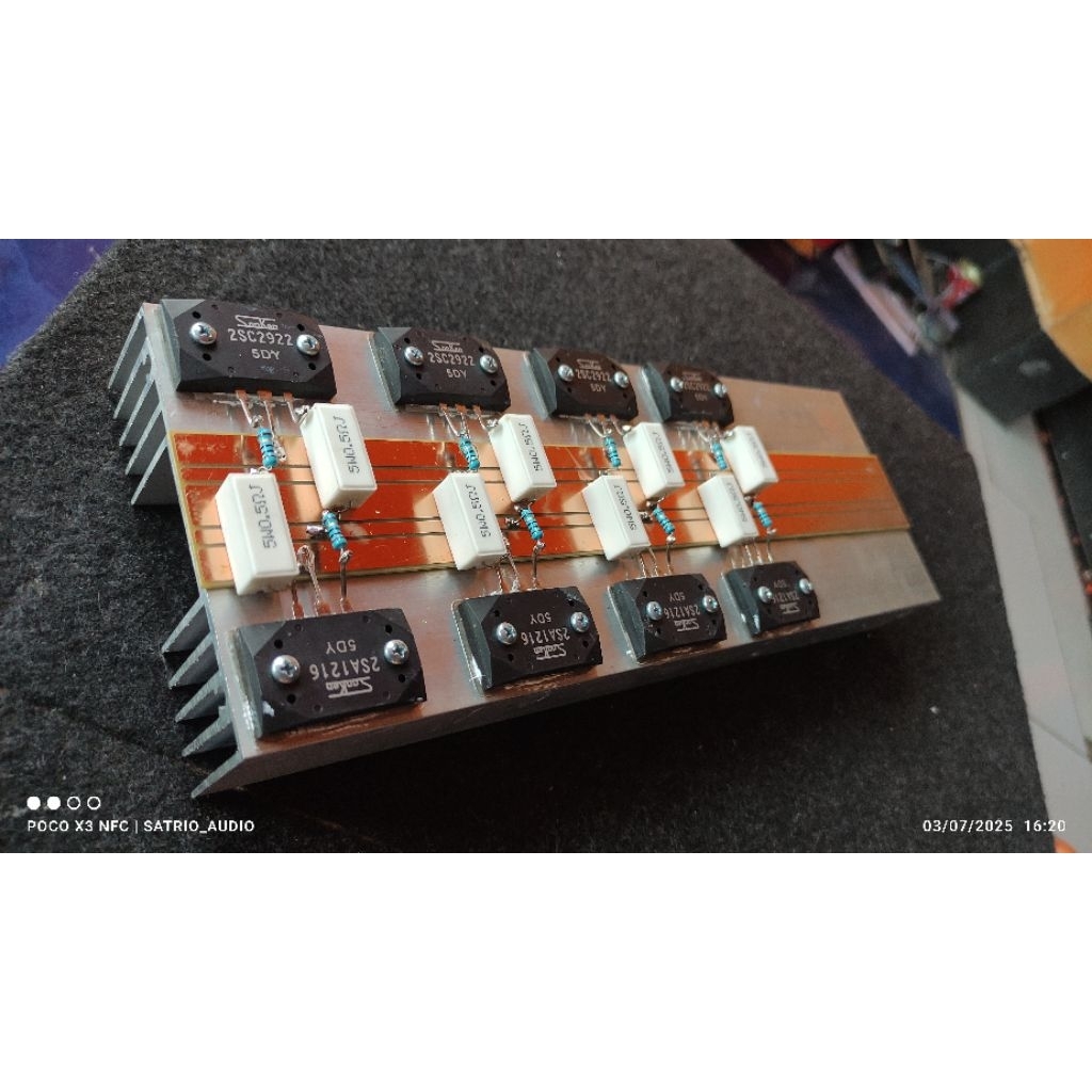 FINAL SANKEN 2SA1216 & 2SC2922 5DY 4 SET PENDINGIN 5 SIRIP TEBAL 4MM PANJANG 30CM