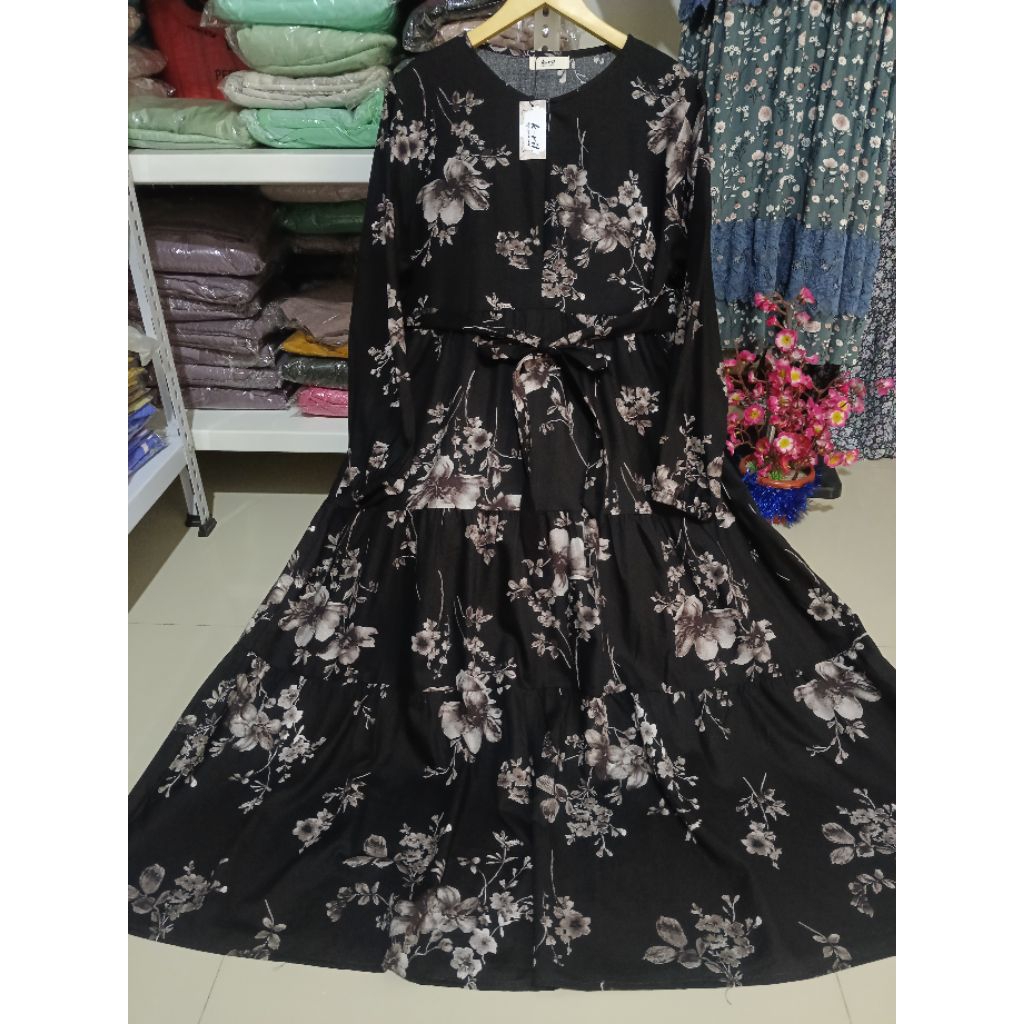 MIDI DRESS | MIDI DRESS MOTIF | MIDI DRESS RAYON PREMIUM | Midi Dress Terbaru | Midi Dress Rayon | M